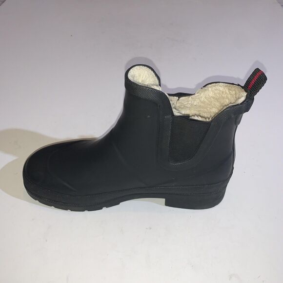 Tretorn Lina Rain Boots Womens Size 7 Black Faux Fur Lined Ankle Waterproof - Picture 3 of 10